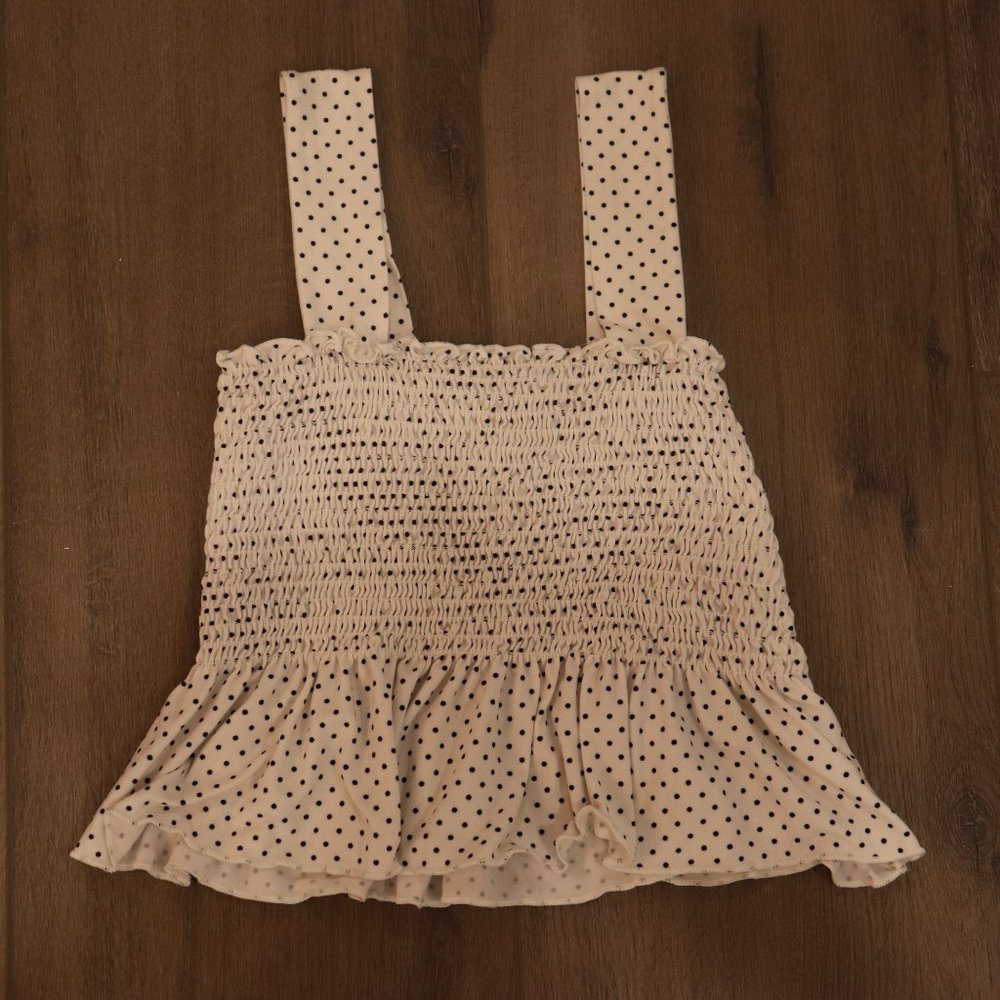 Urban Outfitters White and Black Peplum Tank Top